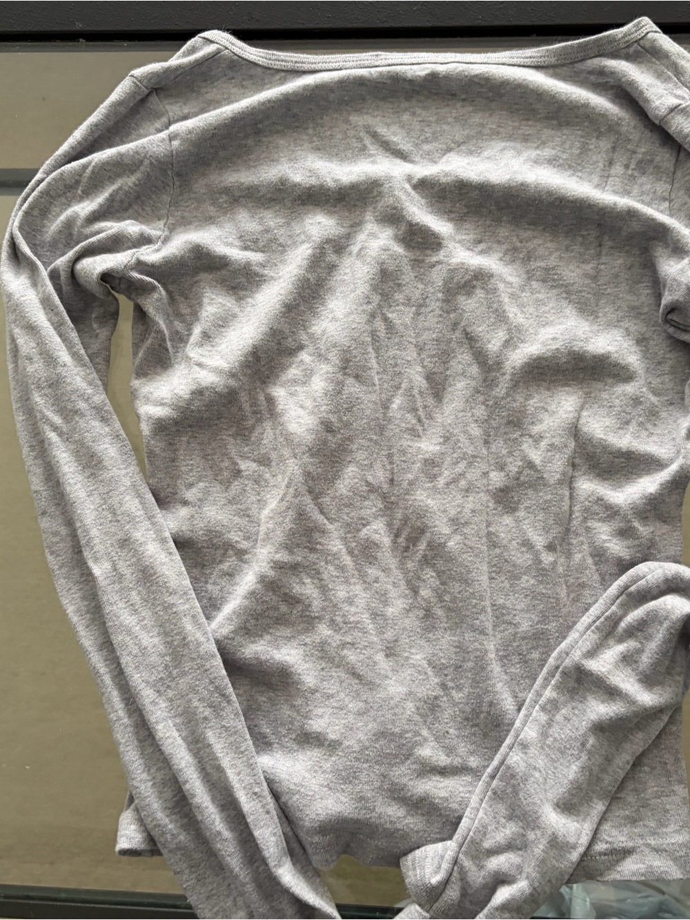 Brandy Melville Heather Gray Off-Shoulder Long Sleeve Sweater